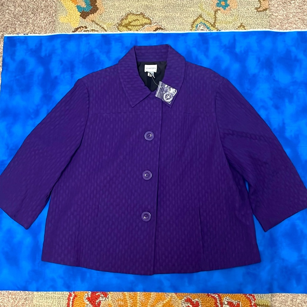 Chico’s purple jacket. NWOT